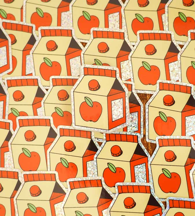 stickers jus de pomme