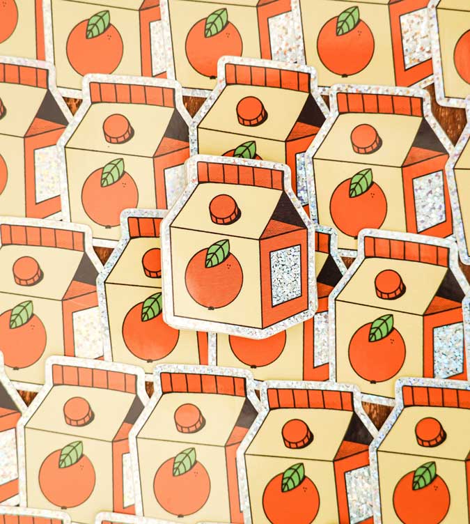 stickers jus d'orange
