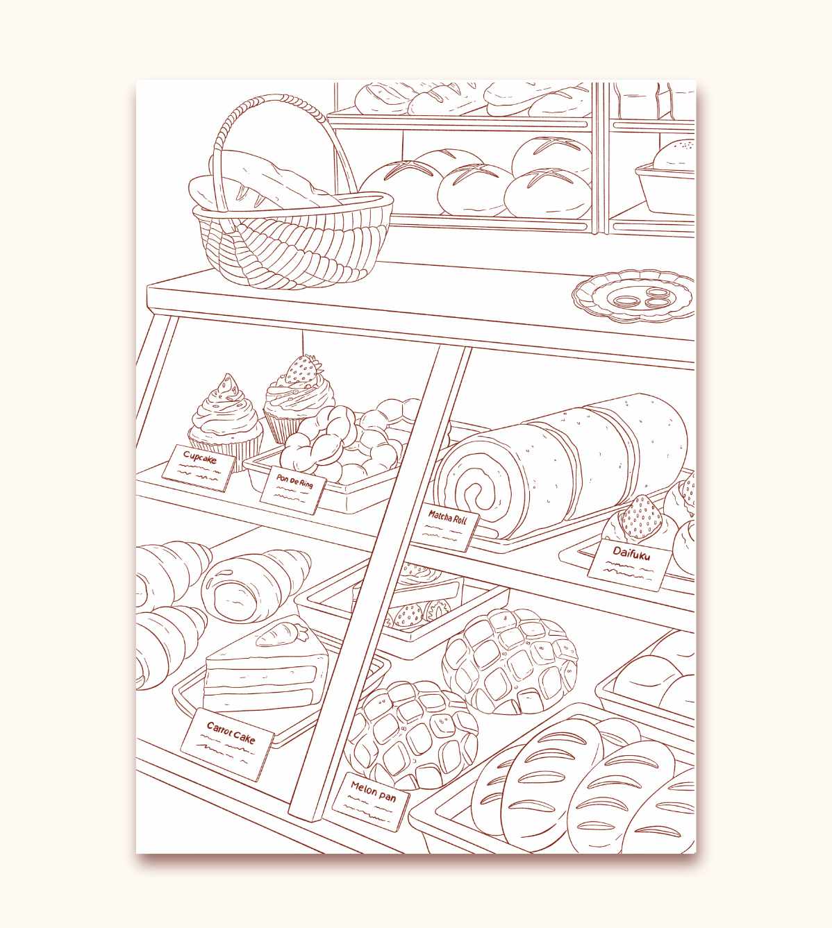A5 Coloriage - Boulangerie japonaise