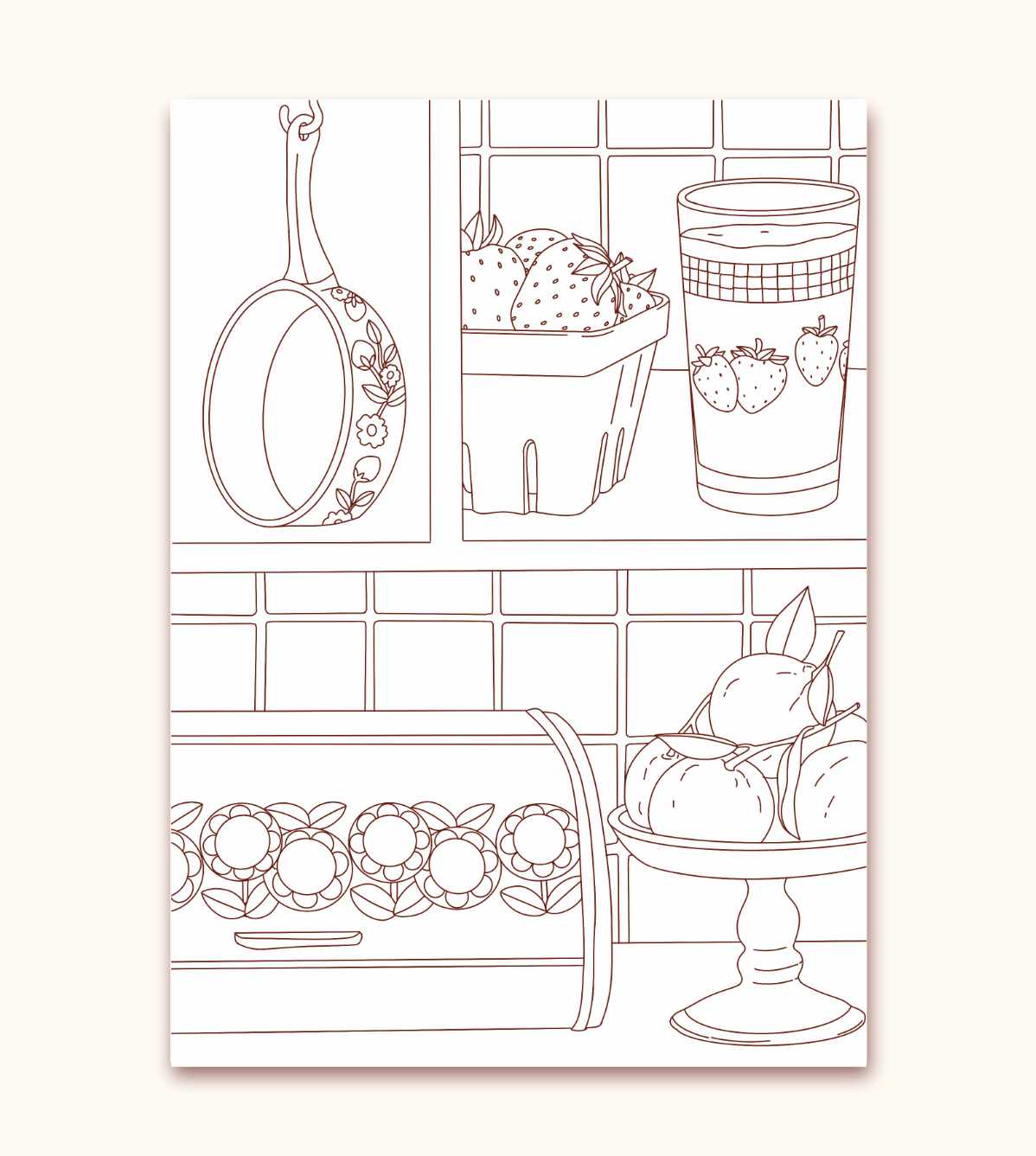Mini Coloriage - cuisine vintage