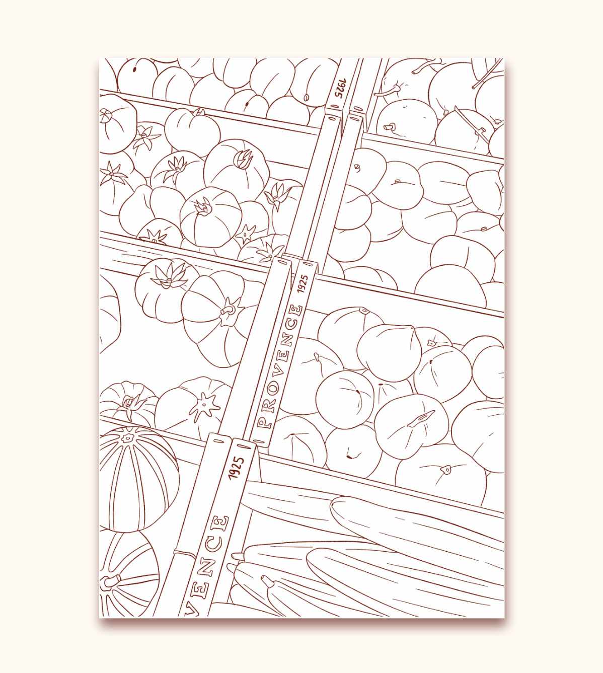 A5 Coloriage - au marché