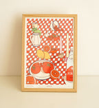 Affiche Nappe d'été, Illustration nature morte moderne