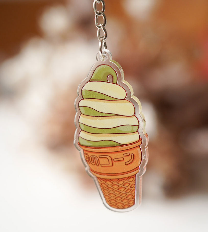 glace matcha porte-clé