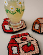 sous-verre Punch Needle jus de pomme