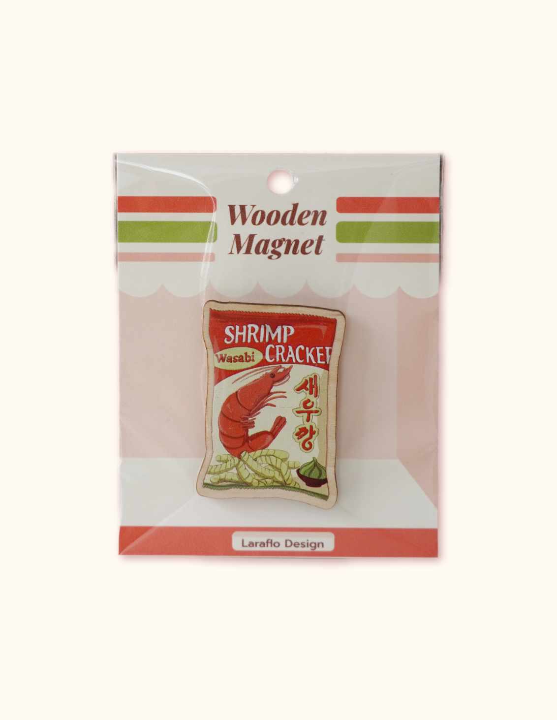 Magnet en bois - Chips à la crevettes