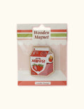 Magnet en bois - Lait à la fraise