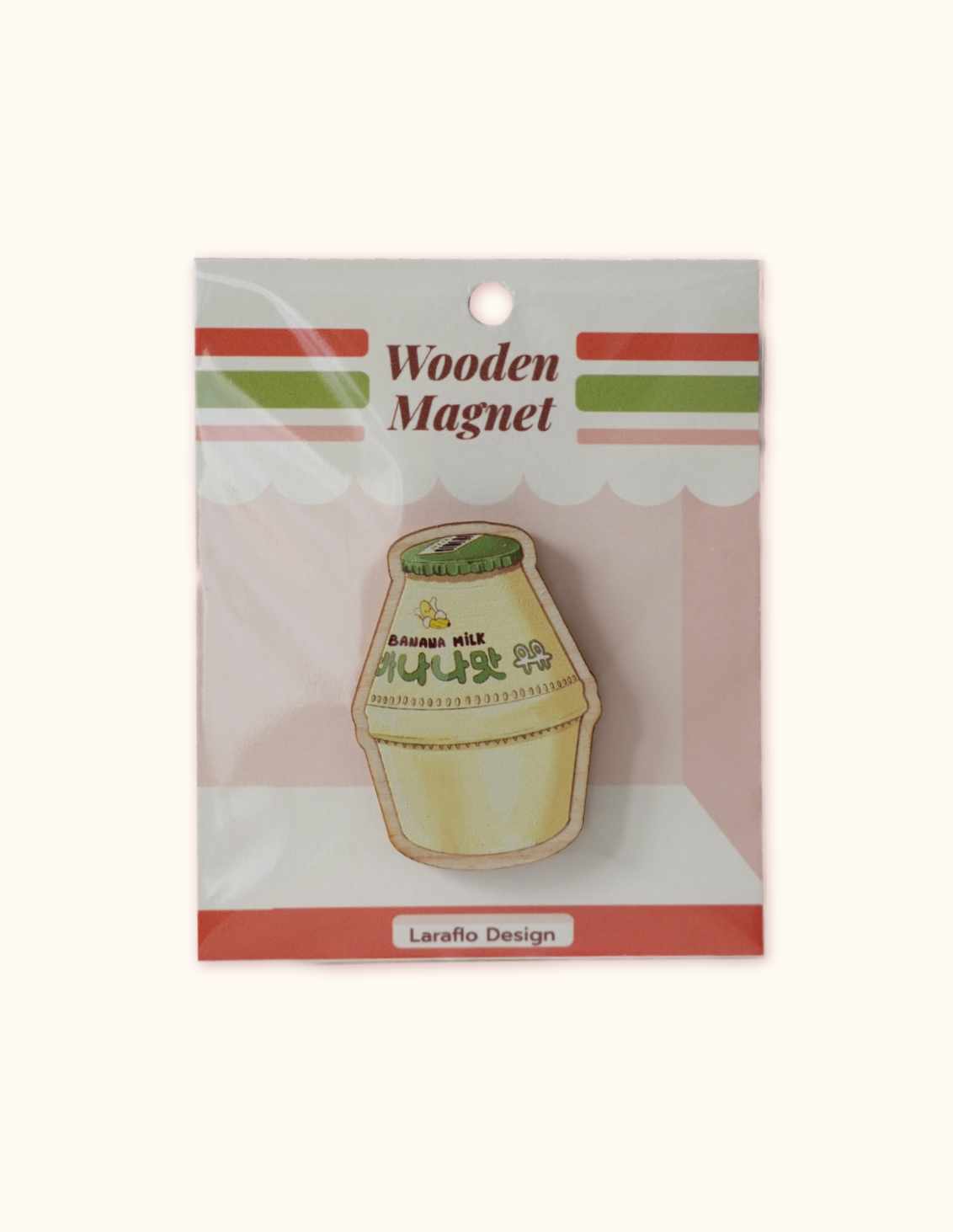Magnet en bois - Lait à la banane