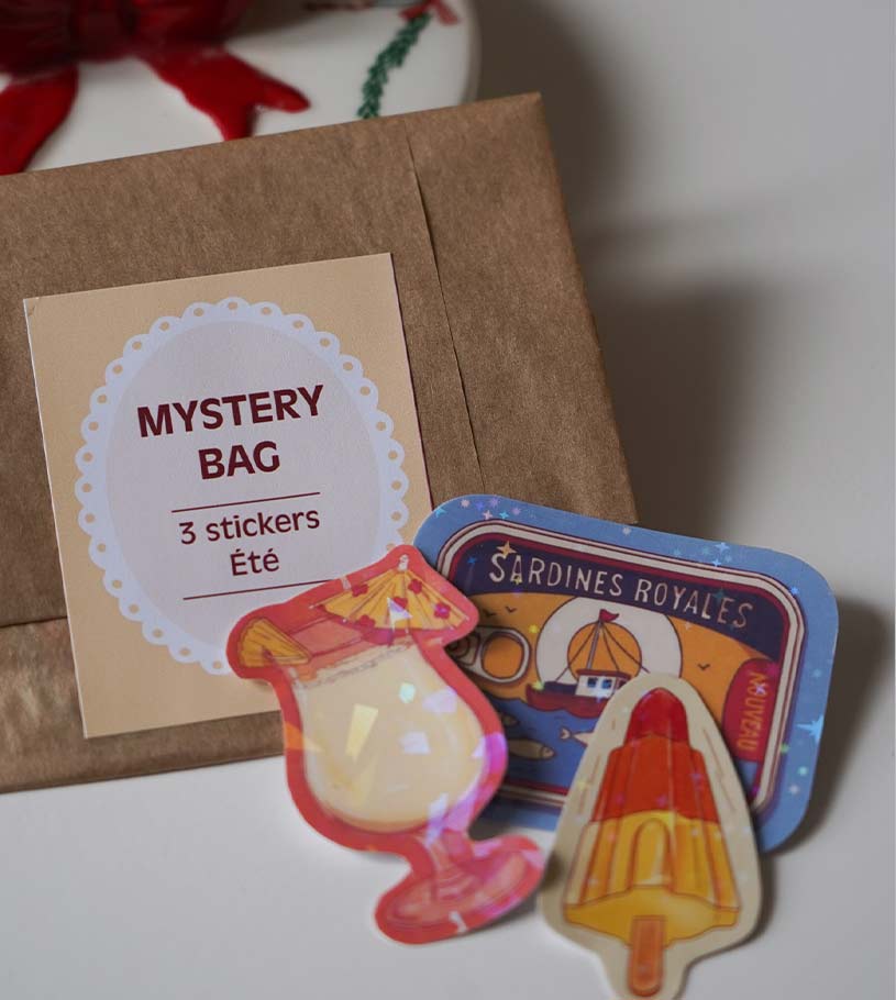 mystery bag stickers