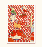 Affiche Nappe d'été, Illustration nature morte moderne