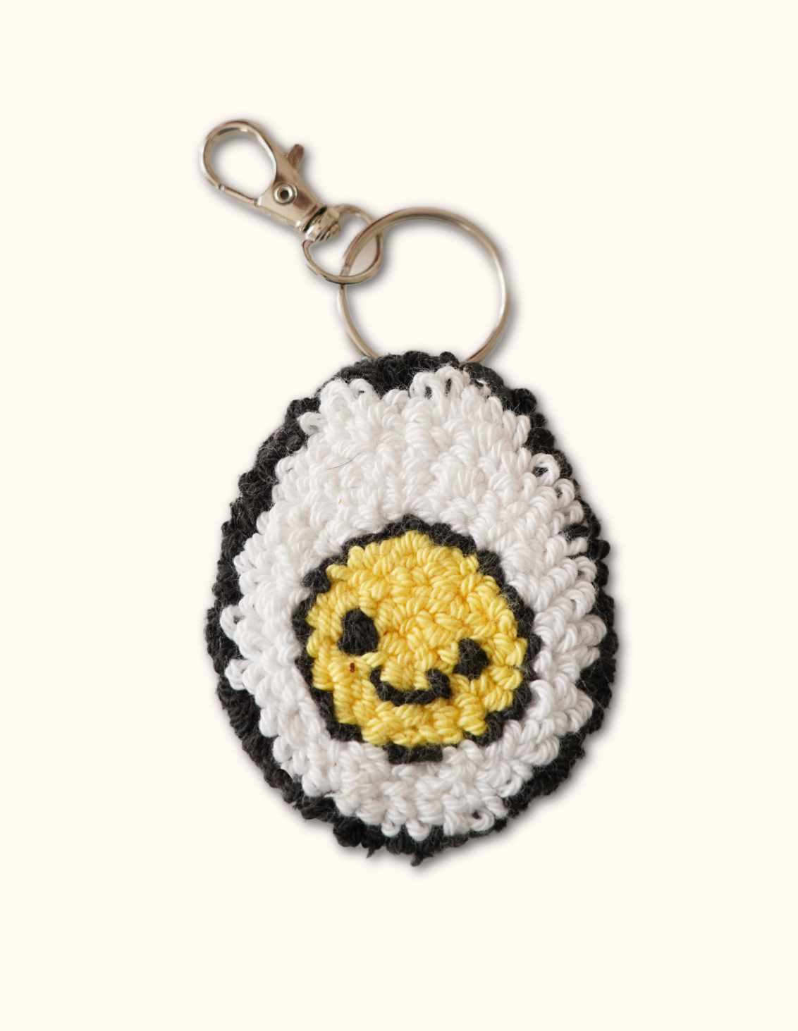 Porte-clés punch needle oeuf