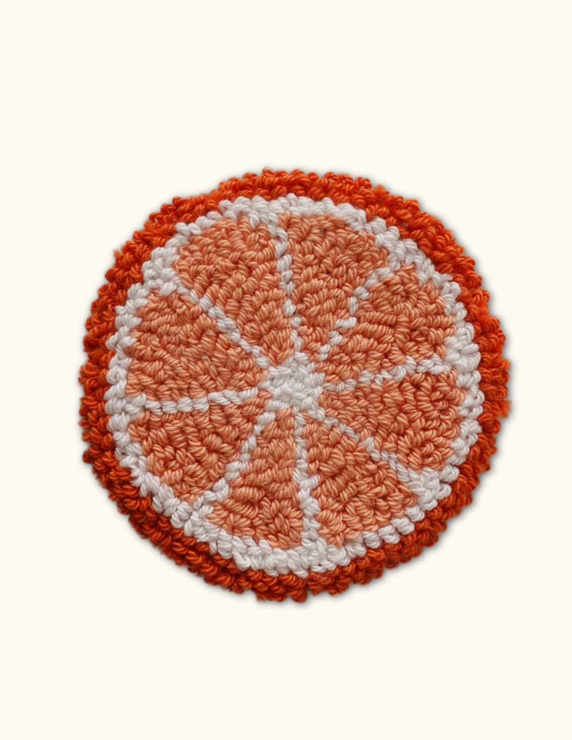 sous-verre Punch Needle tranche d'orange