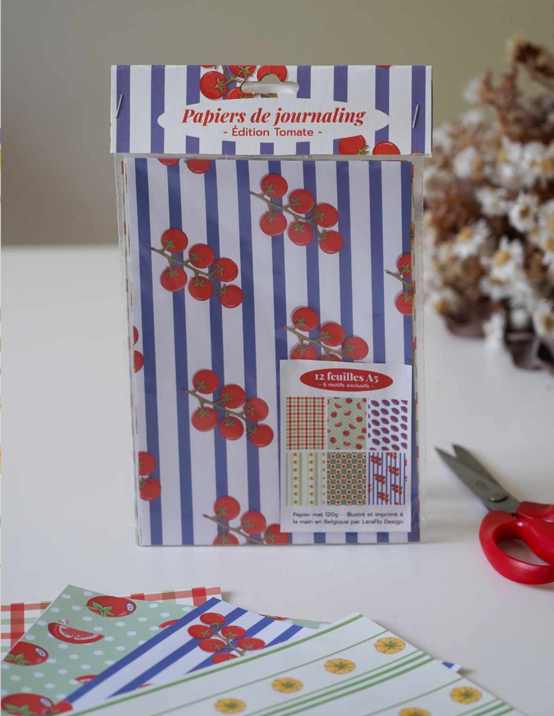 Pack de papiers journaling - édition tomate