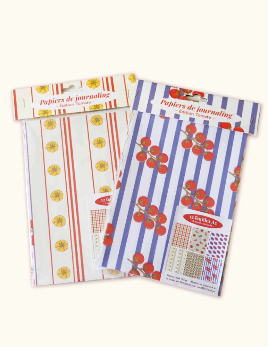 Pack de papiers journaling - édition tomate