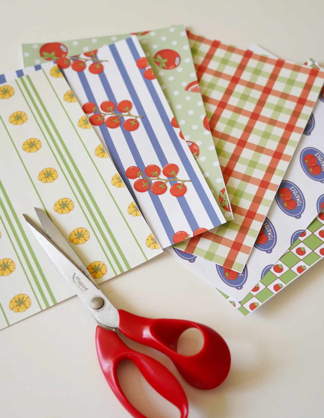 Pack de papiers journaling - édition tomate