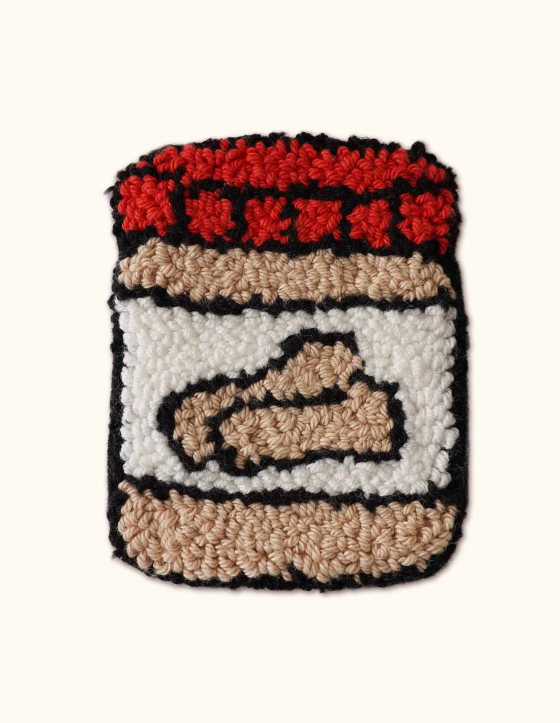 sous-verre Punch Needle beurre de cacahuète