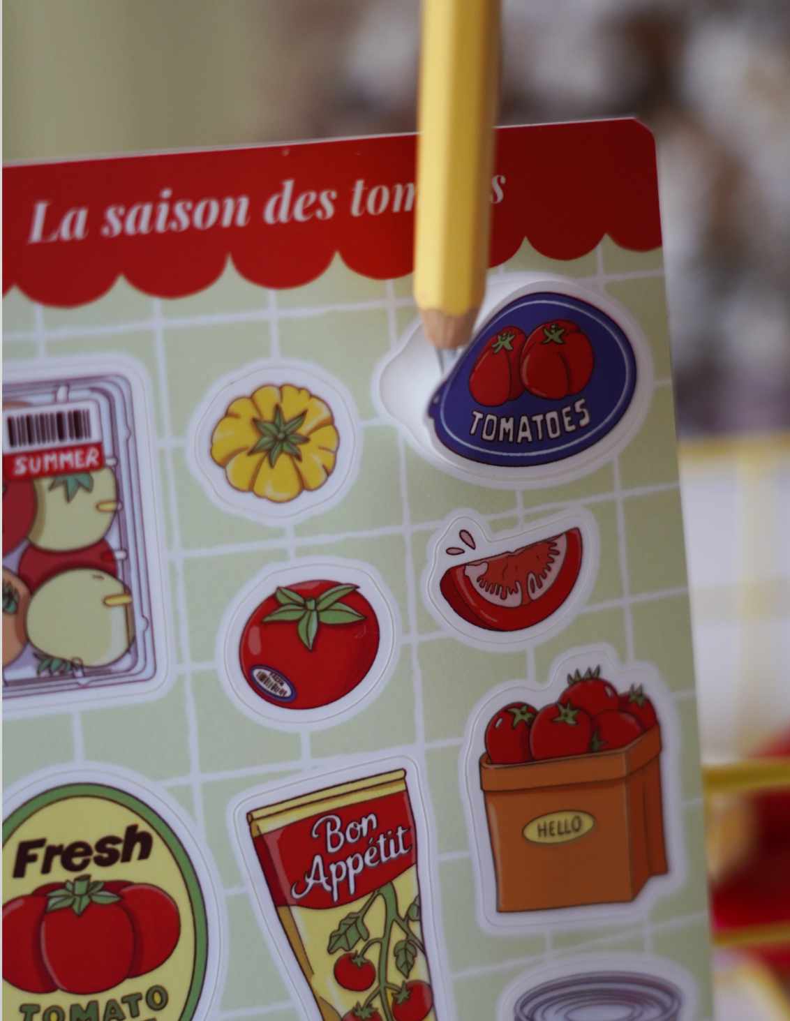 Planche de stickers "Saison des tomates"