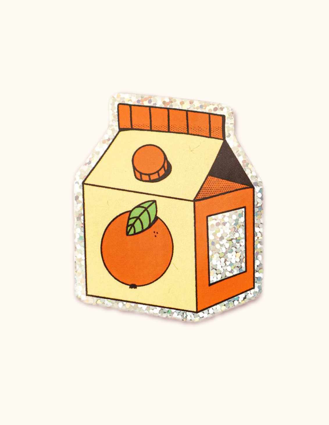 Stickers pailleté jus d'orange
