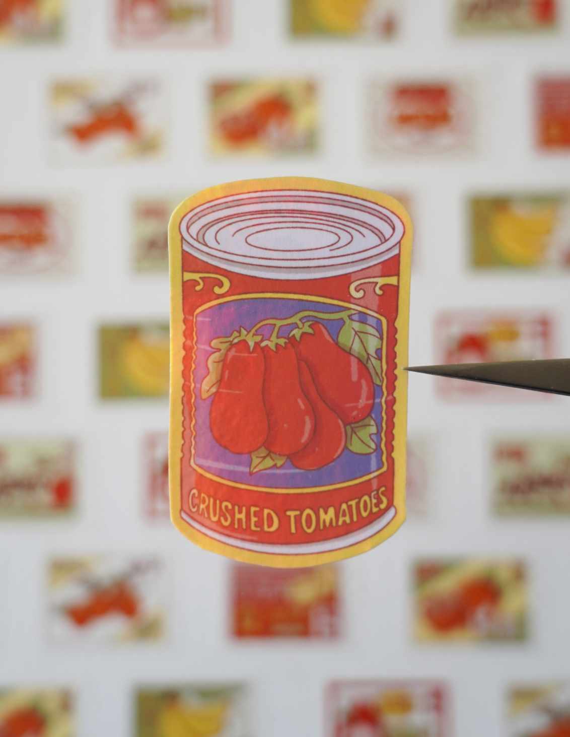 Sticker tomates en boîte (holographique)