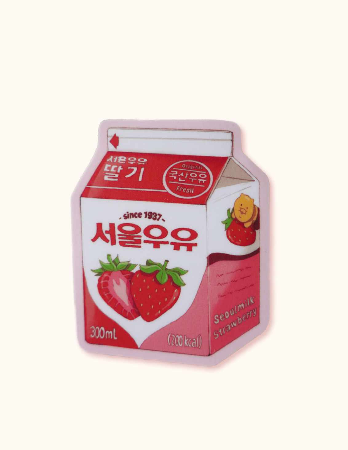 Sticker lait à la fraise (Mat)