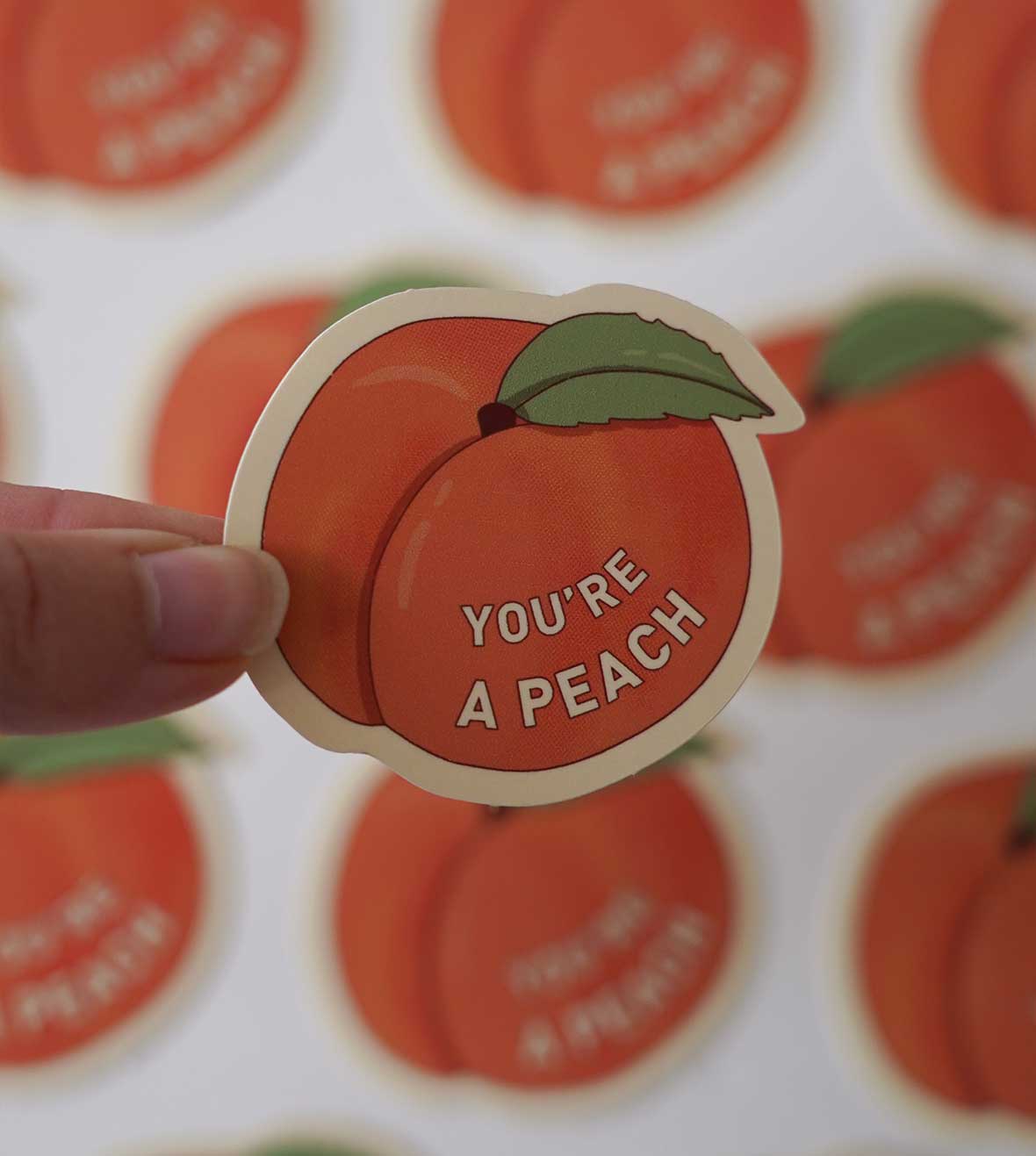 fruit stickers peche