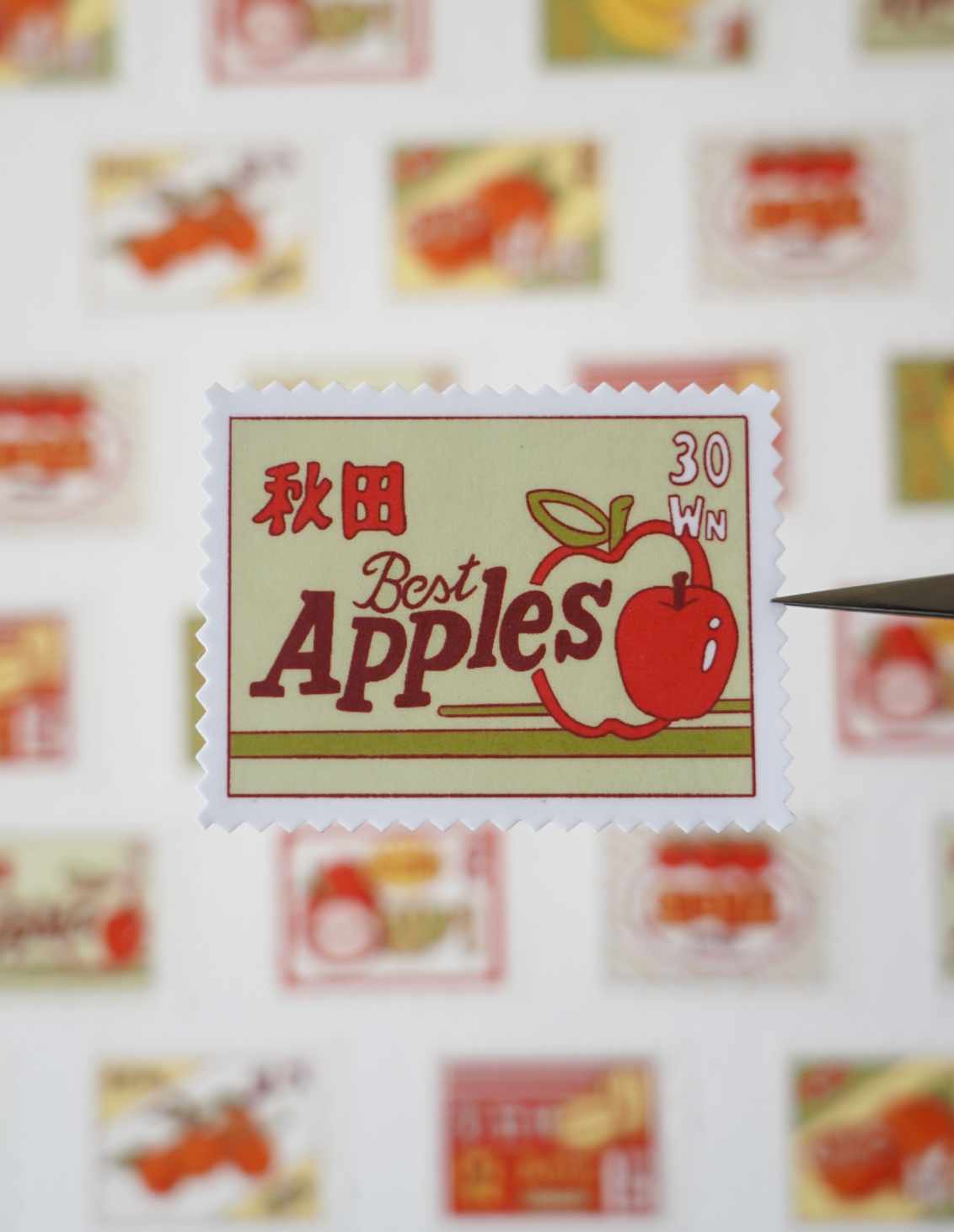 Sticker timbre pomme
