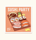 Affiche format carré Sushi Party